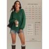 imageATHMILE Sweaters for Women Fall Outfits Oversized Long Sleeve V Neck Crochet Sweaters Lightweight Knit Pullover JumperBlackish Green