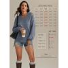 imageATHMILE Sweaters for Women Fall Outfits Oversized Long Sleeve V Neck Crochet Sweaters Lightweight Knit Pullover JumperBlue