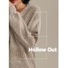 imageATHMILE Sweaters for Women Fall Outfits Oversized Long Sleeve V Neck Crochet Sweaters Lightweight Knit Pullover JumperBrown