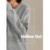 imageATHMILE Sweaters for Women Fall Outfits Oversized Long Sleeve V Neck Crochet Sweaters Lightweight Knit Pullover JumperGrey
