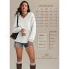 imageATHMILE Sweaters for Women Fall Outfits Oversized Long Sleeve V Neck Crochet Sweaters Lightweight Knit Pullover JumperWhite