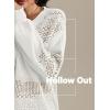 imageATHMILE Sweaters for Women Fall Outfits Oversized Long Sleeve V Neck Crochet Sweaters Lightweight Knit Pullover JumperWhite
