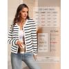 imageATHMILE Women Striped Cardigan Sweaters Button Down Cropped Fall Fashion Outfits Winter Clothes Knit Lady Jackets Coat 2025Black White Stripe