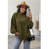 imageATHMILE Womens Fall Fashion Oversized Sweaters Chunky Knit Mock Neck Long Sleeve Casual Trendy Pullover Winter Clothes 2025Army Green