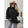 imageATHMILE Womens Fall Fashion Oversized Sweaters Chunky Knit Mock Neck Long Sleeve Casual Trendy Pullover Winter Clothes 2025Black