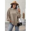 imageATHMILE Womens Fall Fashion Oversized Sweaters Chunky Knit Mock Neck Long Sleeve Casual Trendy Pullover Winter Clothes 2025Camel