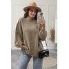 imageATHMILE Womens Fall Fashion Oversized Sweaters Chunky Knit Mock Neck Long Sleeve Casual Trendy Pullover Winter Clothes 2025Khaki