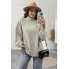 imageATHMILE Womens Fall Fashion Oversized Sweaters Chunky Knit Mock Neck Long Sleeve Casual Trendy Pullover Winter Clothes 2025Light Grey
