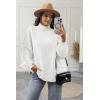 imageATHMILE Womens Fall Fashion Oversized Sweaters Chunky Knit Mock Neck Long Sleeve Casual Trendy Pullover Winter Clothes 2025Offwhite