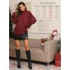 imageATHMILE Womens Fall Fashion Oversized Sweaters Chunky Knit Mock Neck Long Sleeve Casual Trendy Pullover Winter Clothes 2025Wine Red