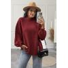 imageATHMILE Womens Fall Fashion Oversized Sweaters Chunky Knit Mock Neck Long Sleeve Casual Trendy Pullover Winter Clothes 2025Wine Red