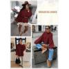 imageATHMILE Womens Fall Fashion Oversized Sweaters Chunky Knit Mock Neck Long Sleeve Casual Trendy Pullover Winter Clothes 2025Wine Red