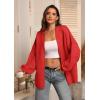 imageATHMILE Womens Fall Oversized Cardigan Sweaters Long Lantern Sleeve Knit Open Front Lightweight Winter Fashion Clothes 2025Red