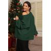 imageATHMILE Womens Fall Oversized Cardigan Sweaters Long Lantern Sleeve Knit Open Front Lightweight Winter Fashion Clothes 2025Spinach Green