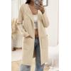 imageATHMILE Womens Fall Sweater Open Front Knit Lightweight Cardigan Casual Long Coatigan Lady Jacket Coat Winter Outerwear 2025Beige