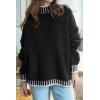 imageATHMILE Womens Sweaters Fall Oversized Pullover Long Sleeve Mock Neck Chunky Knit Jumper Tops Winter Fashion Clothing 2025Black