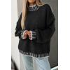 imageATHMILE Womens Sweaters Fall Oversized Pullover Long Sleeve Mock Neck Chunky Knit Jumper Tops Winter Fashion Clothing 2025Black