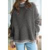 imageATHMILE Womens Sweaters Fall Oversized Pullover Long Sleeve Mock Neck Chunky Knit Jumper Tops Winter Fashion Clothing 2025Grey