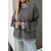 imageATHMILE Womens Sweaters Fall Oversized Pullover Long Sleeve Mock Neck Chunky Knit Jumper Tops Winter Fashion Clothing 2025Grey