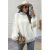 imageATHMILE Womens Sweaters Fall Oversized Pullover Long Sleeve Mock Neck Chunky Knit Jumper Tops Winter Fashion Clothing 2025White