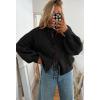 imageATHMILE Womens Tie Front Bow Cardigan Sweaters Chunky Knit Long Puff Sleeve Trendy Fall Winter Jacket Coats 2025Black
