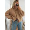 imageATHMILE Womens Tie Front Bow Cardigan Sweaters Chunky Knit Long Puff Sleeve Trendy Fall Winter Jacket Coats 2025Camel