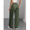 imageATHMILE Womens Wide Leg Sweatpants Air Fabric Straight Lowrise Drawstring Elastic Low Waist Fall Clothing Pockets 2025Army Green