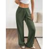 imageATHMILE Womens Wide Leg Sweatpants Air Fabric Straight Lowrise Drawstring Elastic Low Waist Fall Clothing Pockets 2025Army Green