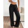 imageATHMILE Womens Wide Leg Sweatpants Air Fabric Straight Lowrise Drawstring Elastic Low Waist Fall Clothing Pockets 2025Black