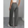 imageATHMILE Womens Wide Leg Sweatpants Air Fabric Straight Lowrise Drawstring Elastic Low Waist Fall Clothing Pockets 2025Dark Grey