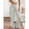 imageATHMILE Womens Wide Leg Sweatpants Air Fabric Straight Lowrise Drawstring Elastic Low Waist Fall Clothing Pockets 2025Grey