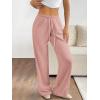 imageATHMILE Womens Wide Leg Sweatpants Air Fabric Straight Lowrise Drawstring Elastic Low Waist Fall Clothing Pockets 2025Pink