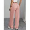 imageATHMILE Womens Wide Leg Sweatpants Air Fabric Straight Lowrise Drawstring Elastic Low Waist Fall Clothing Pockets 2025Pink