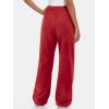 imageATHMILE Womens Wide Leg Sweatpants High Waisted Baggy Interior Drawstring Joggers Straight Leg Sweat Pants with PocketsRed