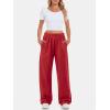 imageATHMILE Womens Wide Leg Sweatpants High Waisted Baggy Interior Drawstring Joggers Straight Leg Sweat Pants with PocketsRed