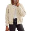 imageATHMILE Fall Long Sleeve Cardigans for Women Sweater Fashion Open Front Winter Button Down Crewneck Loose Knit Jacket 2025Apricot