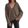 imageATHMILE Oversized Cardigan Sweaters for Women Lightweight Button VNeck Casual Open Front Knit Fall Outfits 2025Nutmeg