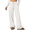 imageATHMILE Sweatpants Women Fall Outfits Wide Leg Baggy Pants HighWaisted Drawstring Sweat Pants Fashion Joggers with PocketGrey White