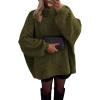 imageATHMILE Womens Fall Fashion Oversized Sweaters Chunky Knit Mock Neck Long Sleeve Casual Trendy Pullover Winter Clothes 2025Army Green
