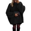 imageATHMILE Womens Fall Fashion Oversized Sweaters Chunky Knit Mock Neck Long Sleeve Casual Trendy Pullover Winter Clothes 2025Black