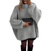 imageATHMILE Womens Fall Fashion Oversized Sweaters Chunky Knit Mock Neck Long Sleeve Casual Trendy Pullover Winter Clothes 2025Grey