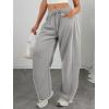 imageATHMILE Barrel Sweatpants Women Fall Fashion Wide Leg Pants 2025 Baggy Lounge Comfy Flowy Sweat Pants with PocketsGrey
