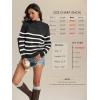 imageATHMILE Fall Mock Neck Striped Sweaters for Women 2025 Winter Turtleneck Long Sleeve Knit Sweater Fashion Pullover TopsBlack