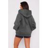 imageATHMILE Oversized Hoodies for Women Fall Sweatshirts Zip Up Hoodie Casual Jackets Y2k Fashion Outfits Winter Clothes 2025Dark Grey