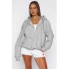 imageATHMILE Oversized Hoodies for Women Fall Sweatshirts Zip Up Hoodie Casual Jackets Y2k Fashion Outfits Winter Clothes 2025Grey
