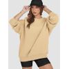 imageATHMILE Oversized Sweatshirt for Women Crewneck Fleece Long Sleeve Pullover Hoodies Tops Fall Fashion Outfits Clothes 2025Apricot