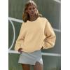 imageATHMILE Oversized Sweatshirt for Women Crewneck Fleece Long Sleeve Pullover Hoodies Tops Fall Fashion Outfits Clothes 2025Apricot