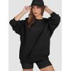 imageATHMILE Oversized Sweatshirt for Women Crewneck Fleece Long Sleeve Pullover Hoodies Tops Fall Fashion Outfits Clothes 2025Black