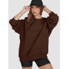 imageATHMILE Oversized Sweatshirt for Women Crewneck Fleece Long Sleeve Pullover Hoodies Tops Fall Fashion Outfits Clothes 2025Brown
