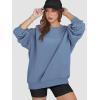 imageATHMILE Oversized Sweatshirt for Women Crewneck Fleece Long Sleeve Pullover Hoodies Tops Fall Fashion Outfits Clothes 2025Greyblue